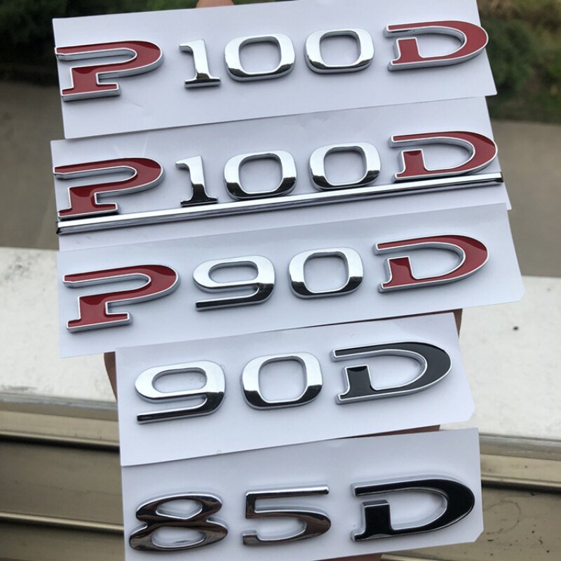 适用于特斯拉model x 75d p90d p100d后尾标车标排量车贴字母改装