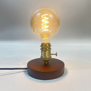 北欧复古床头灯中古灯台灯卧室小夜灯客厅吧台摆件插电灯泡氛围灯