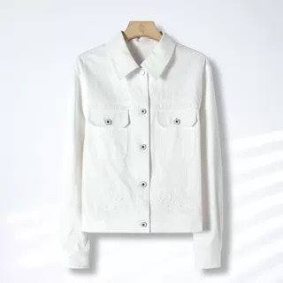 【澄澄粉丝专享】100%白牛仔棉全定位成衣绣花外套PX2502S0140