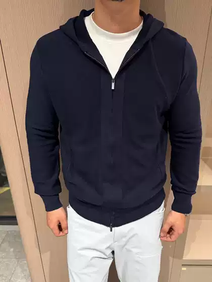 Zgls Old Money Style Lp Wool and Silk American Retro Lazy Style Cardigan Hooded Sweater Knitwear