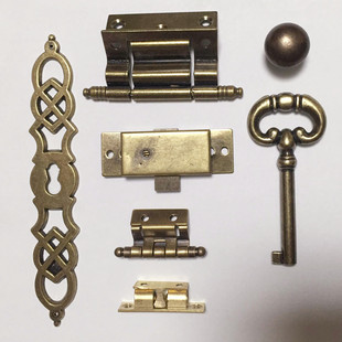 落地钟门金属配件 DIY古董钟仿古五金件 老式摇摆钟钥匙合页锁芯