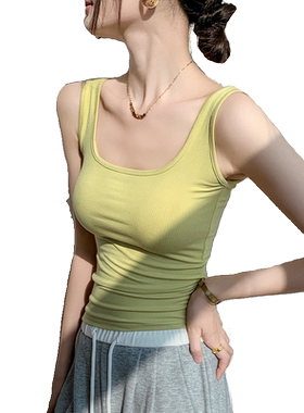 修身百搭纯色吊带背心女