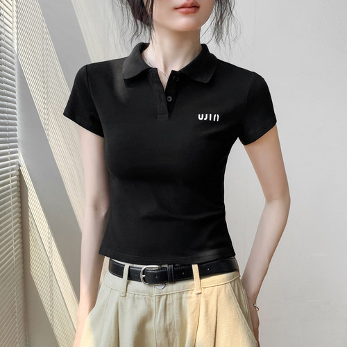 歌倍尚Polo领短袖t恤女装2026春