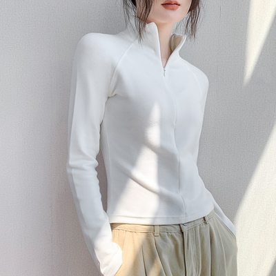 歌倍尚立领长袖打底衫T恤