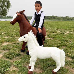 仿真马毛绒玩具公仔卡通小马儿玩偶安抚娃娃马年吉祥物生肖马大号