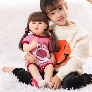 直播草莓熊小米粒重生娃娃仿真婴儿软胶可洗澡全胶洋娃娃女孩礼物