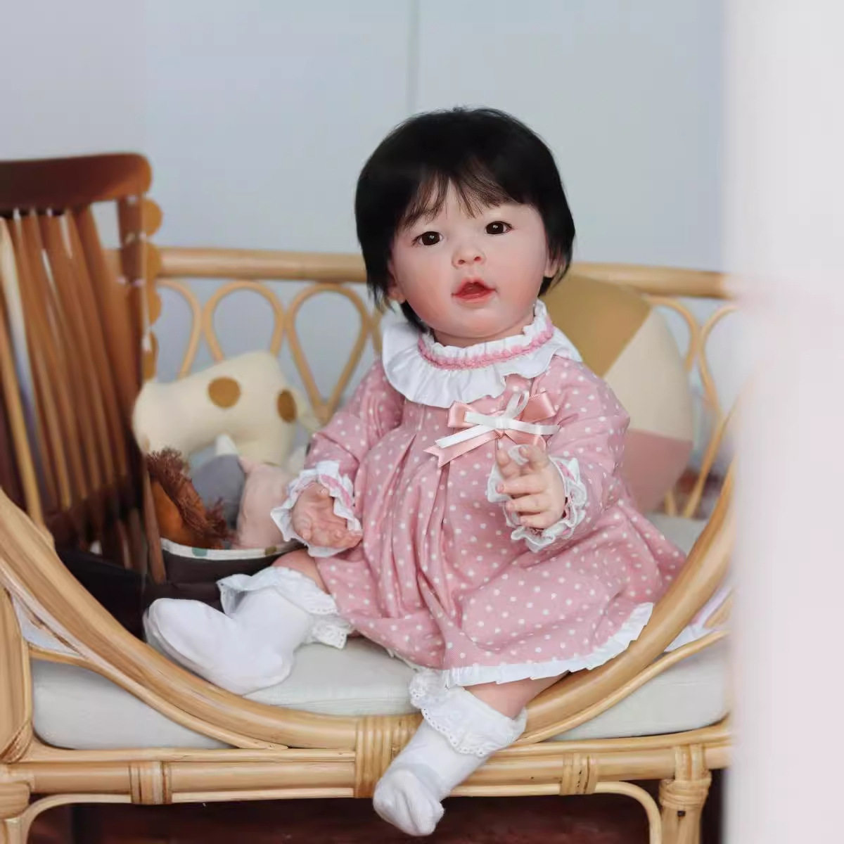 布身仿真女童囱软胶玩偶中国娃娃