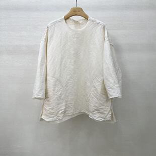 衬衫 简约文艺风匹马棉麻毛边阔版 女上衣 日系慵懒感 2026早春新品