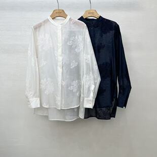新品 衬衫 女装 慵懒真丝重工绣花宽松休闲长袖 上衣 时尚 2026春夏季
