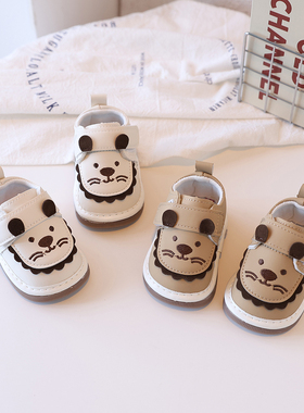 软底婴儿学步鞋小童叫叫鞋男女宝宝鞋子0-1一2岁春秋新款单鞋会响