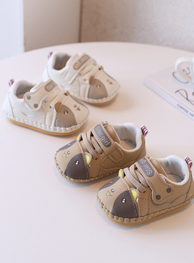 婴儿学步鞋春秋新款软底0-1岁半新生儿男女宝宝卡通防掉鞋初学者