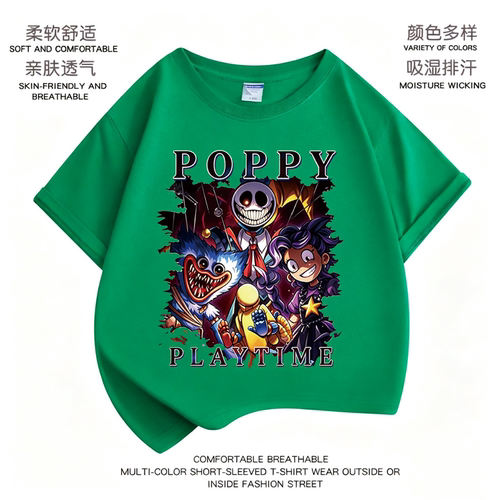 新款poppy playtime波比的游戏第5章儿童短袖t恤衣服半袖上衣服潮