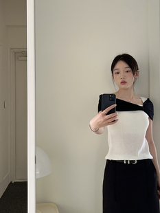 假两件撞色蝴蝶袖 名媛氛围稳拿捏 joycefuuu 针织背心 清仓价