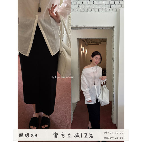 黑色显瘦不规则半身裙