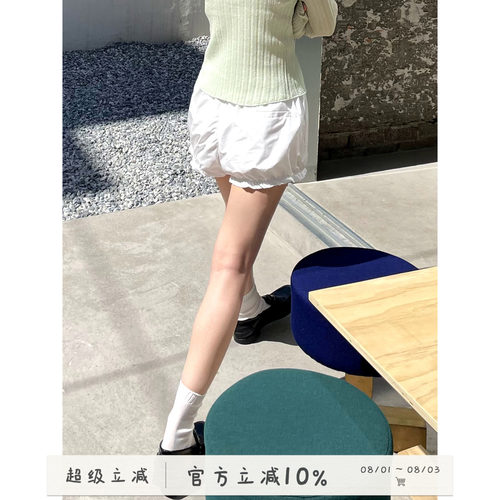 花苞南瓜短裤2026夏花边休闲裤子