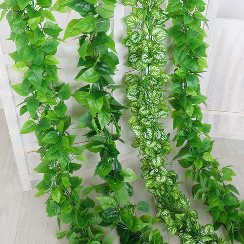 仿真装饰遮挡绿植藤条藤蔓假树叶塑料花下水管道空调管子绿叶花藤
