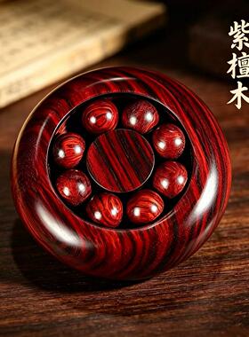 时来运转手把件紫檀木实木珠转运珠健身球把玩手球保健球