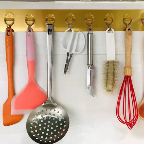 挂钩一连排8钩长条强力无痕粘胶墙壁挂墙上吸盘浴室免打孔承重强 - 封面