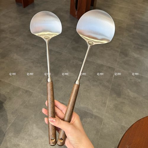 304不锈钢胡桃木蘑菇头锅铲