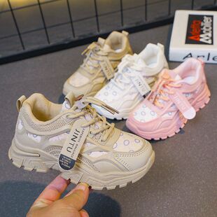 女童鞋2025春款儿童运动鞋网面透气小女孩鞋子防滑男童休闲跑步鞋