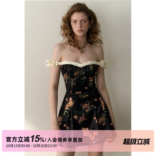 1PSTUDIO黑色碎花连衣裙