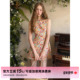 短裙 收腰无袖 STUDIO 撞色小碎花背心连衣裙女秋冬纯棉圆领修身