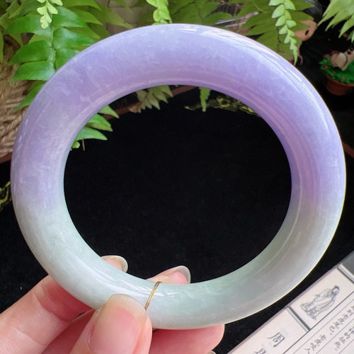 圆条55圈口缅甸天然A货老坑种玉镯平洲翡翠手镯精选编号049D0325E