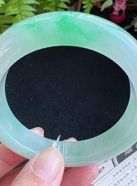 57圈口缅甸天然A货老坑种翡翠手镯玉镯子平洲直供067D0206