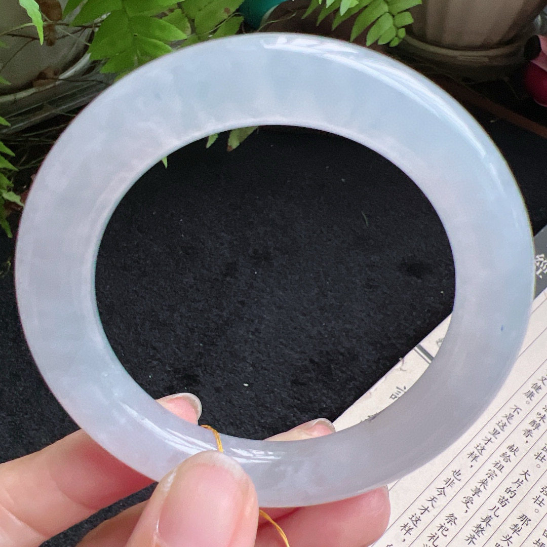 圆条54圈口缅甸天然A货老坑种翡翠手镯玉镯子平洲翡翠手镯精选