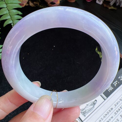 58圈口缅甸天然A货老坑种玉镯平洲翡翠手镯精选编号043D1010E