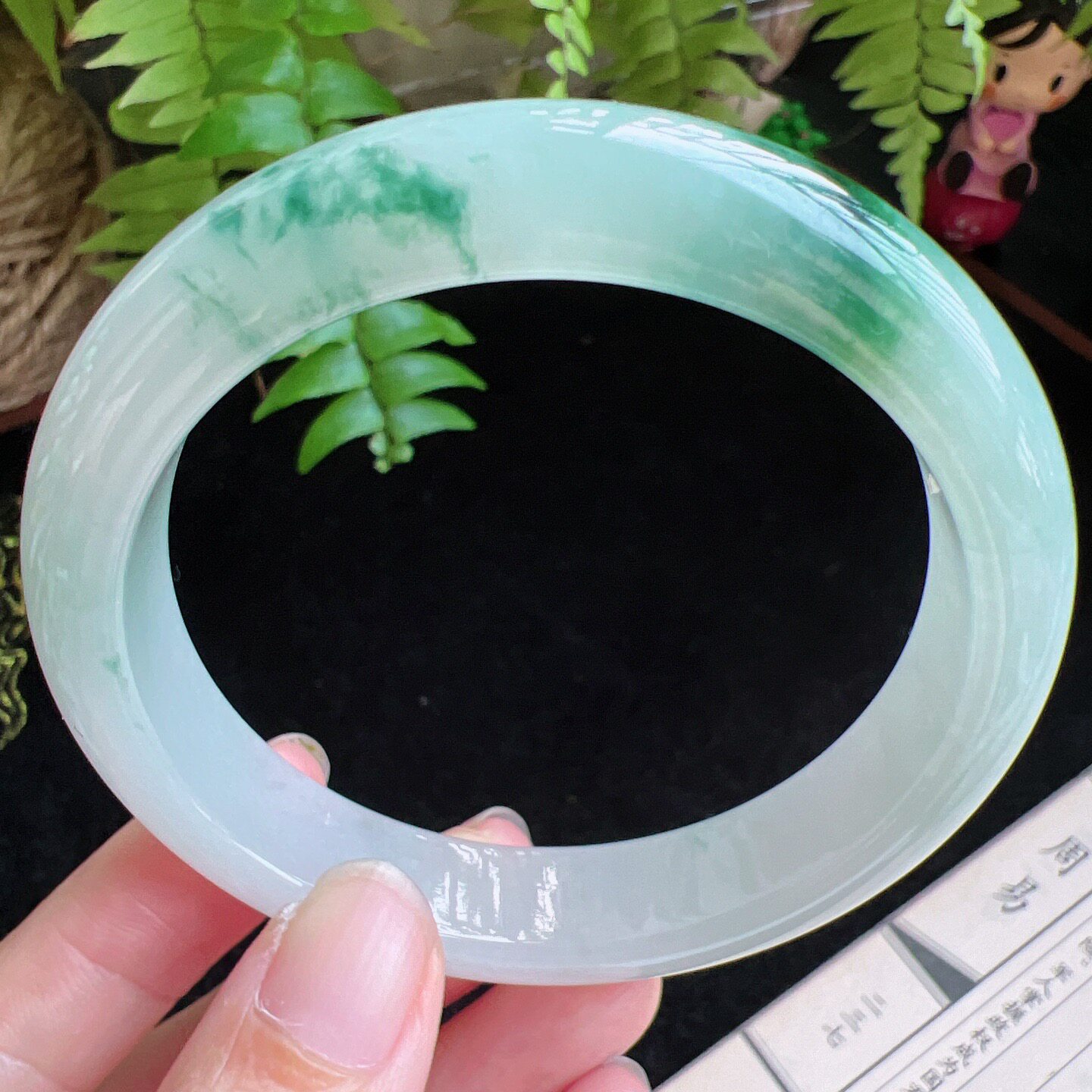 60圈口缅甸天然A货老坑种玉镯平洲翡翠手镯精选编号060D0418E