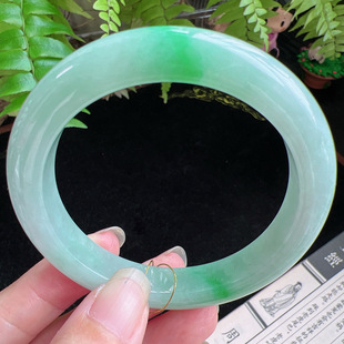 55圈口缅甸天然A货老坑种玉镯平洲翡翠手镯精选编号051D0327E