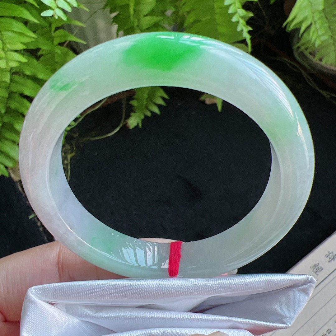 50圈口缅甸天然A货老坑种翡翠手镯玉镯子平洲翡翠手镯精选