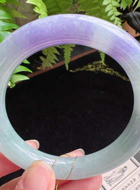 圆条59圈口缅甸天然A货老坑种玉镯平洲翡翠手镯精选编号051D0310E