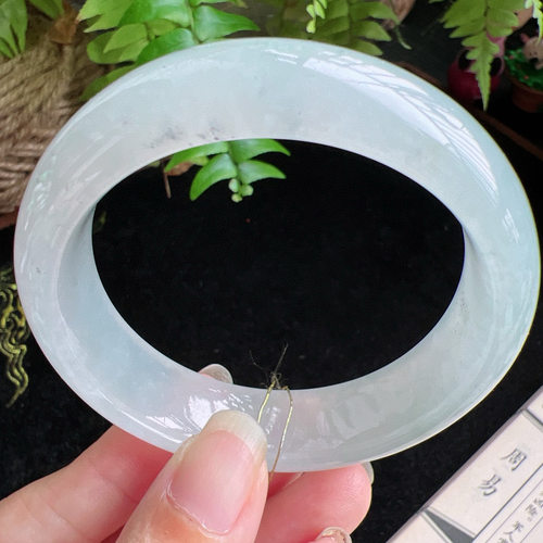 55圈口缅甸天然A货老坑种玉镯平洲翡翠手镯精选编号062D0402