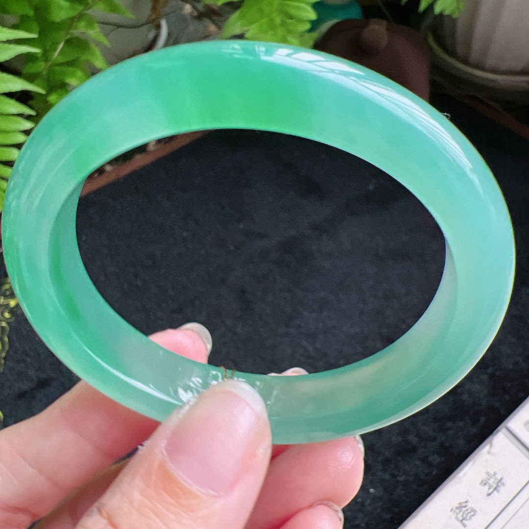 贵妃54圈口缅甸天然A货老坑种翡翠手镯玉镯子平洲翡翠手镯精选