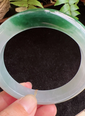 56圈口缅甸天然A货老坑种玉镯平洲翡翠手镯精选编号065D0411E