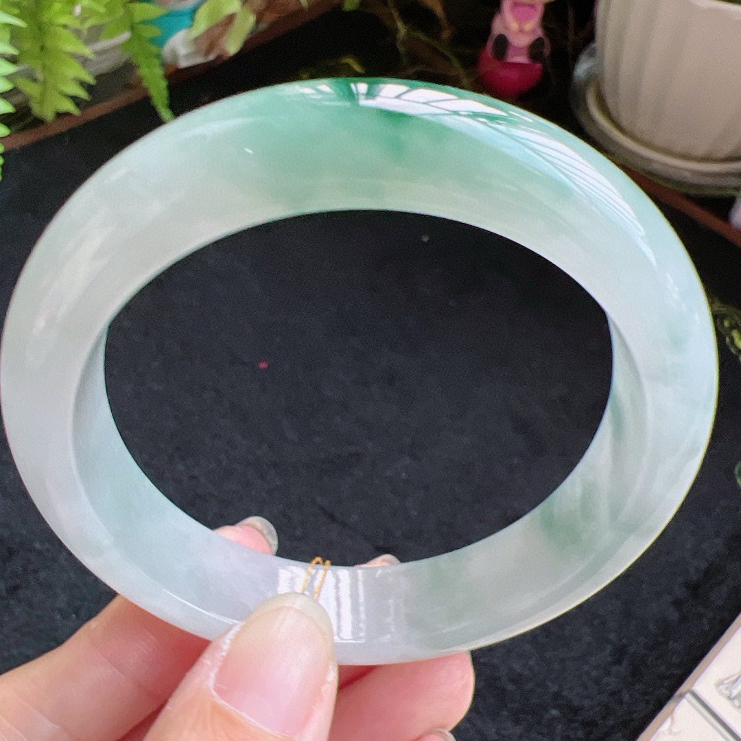 58圈口缅甸天然A货老坑种翡翠手镯玉镯子平洲翡翠手镯精选