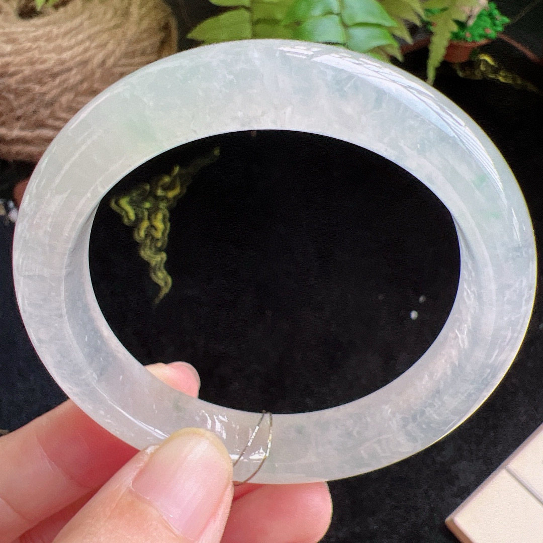 51圈口缅甸天然A货老坑种玉镯平洲翡翠手镯精选编号047D0409E