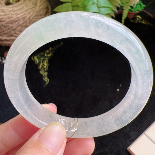 51圈口缅甸天然A货老坑种玉镯平洲翡翠手镯精选编号047D0409E