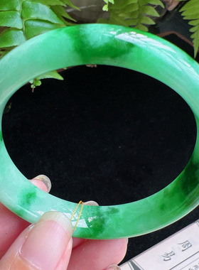 53圈口缅甸天然A货老坑种玉镯平洲翡翠手镯精选编号049D0323E