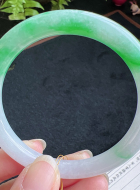 圆条54圈口缅甸天然A货老坑种翡翠手镯玉镯子平洲直供077D0202E