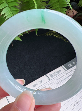 圆条58圈口缅甸天然A货老坑种翡翠手镯玉镯子平洲直供001D0209