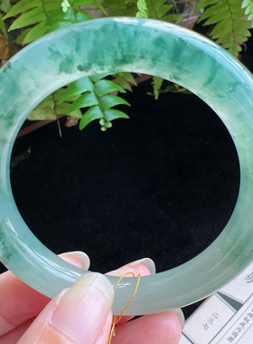 圆条53圈口缅甸天然A货老坑种玉镯平洲翡翠手镯精选编号052D0331E