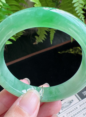 52圈口缅甸天然A货老坑种玉镯平洲翡翠手镯精选编号051D0316