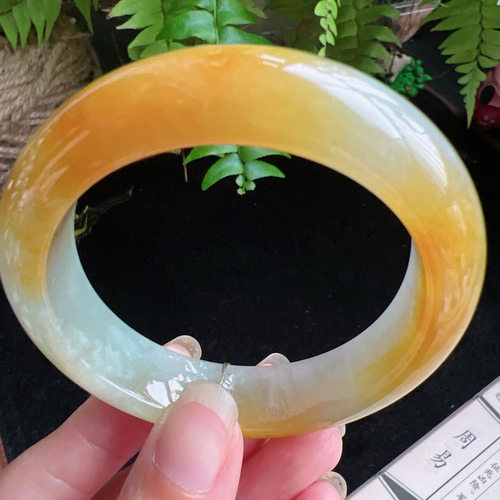 55圈口缅甸天然A货老坑种玉镯平洲翡翠手镯精选编号046D0405E