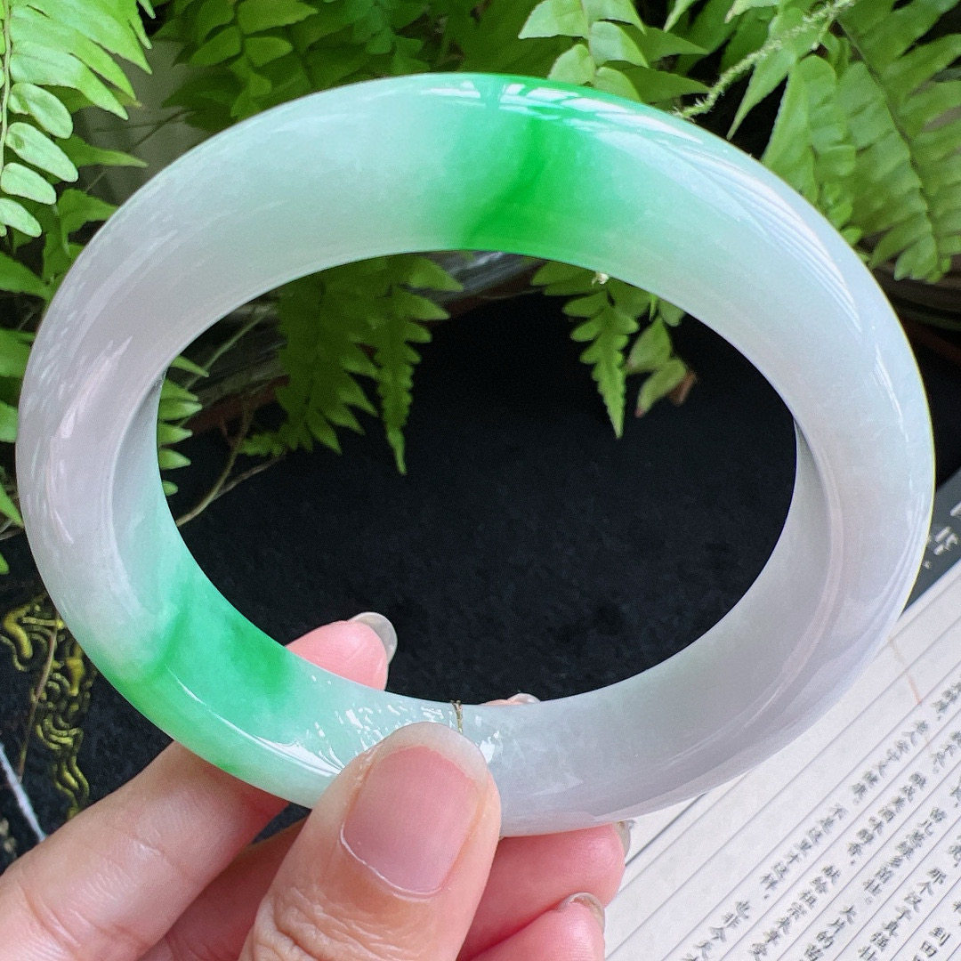 60圈口缅甸天然A货老坑种翡翠手镯玉镯子平洲翡翠手镯精选