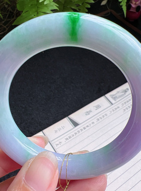 圆条53圈口缅甸天然A货老坑种翡翠手镯玉镯子平洲直供077D0208E