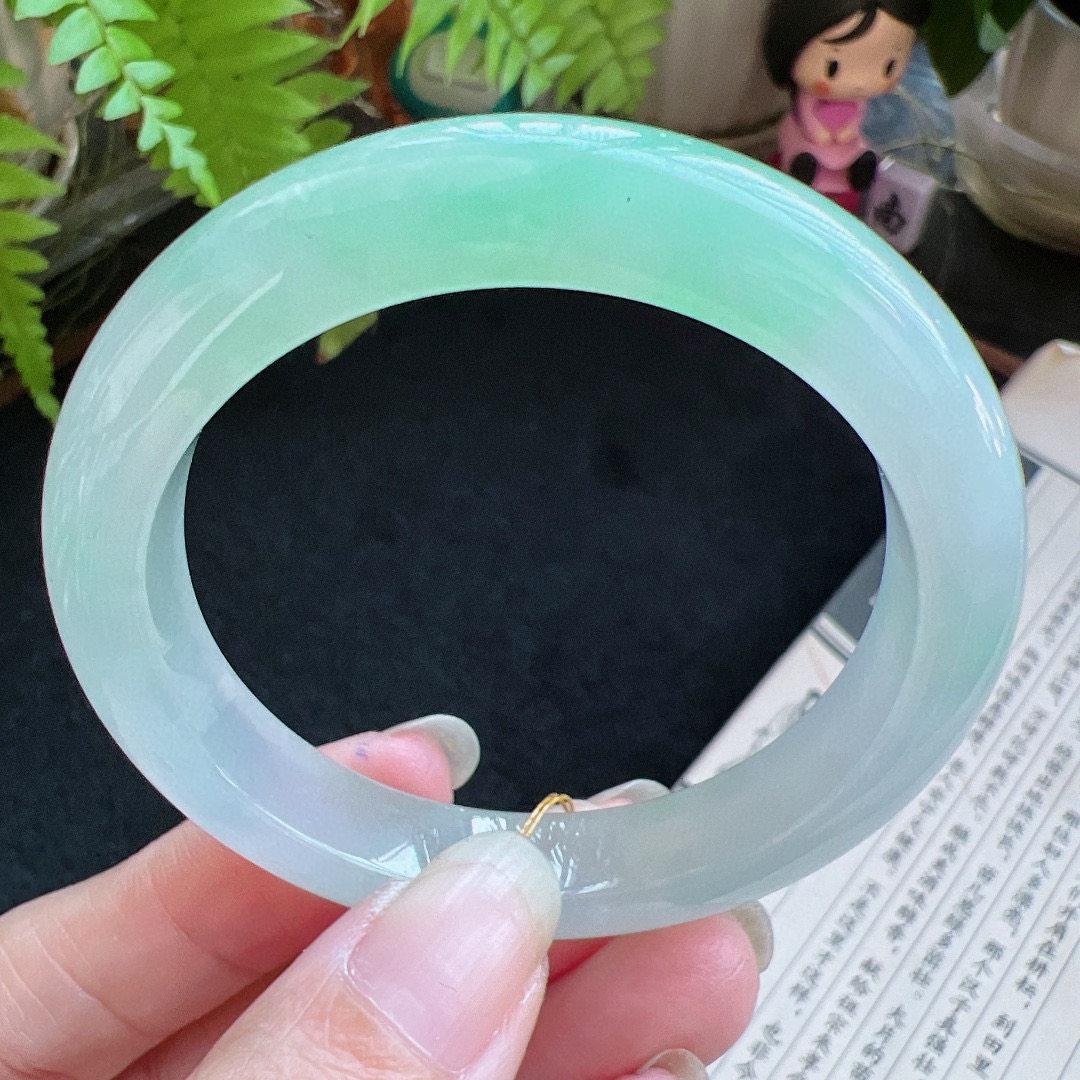 50圈口缅甸天然A货老坑种翡翠手镯玉镯子平洲翡翠手镯精选
