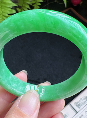 正圈51圈口缅甸天然A货老坑种翡翠手镯玉镯子平洲直供011D0128